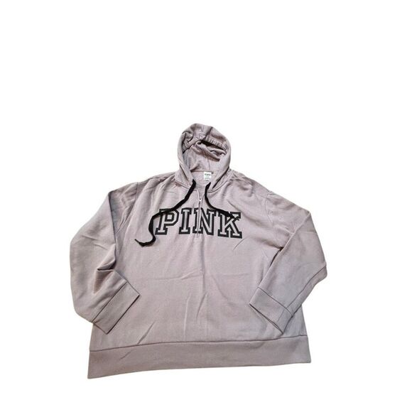 Victorias Secret Pink Womens M Hoodie Sweatshirt Pullover Gray Cotton Blend - Picture 1 of 10